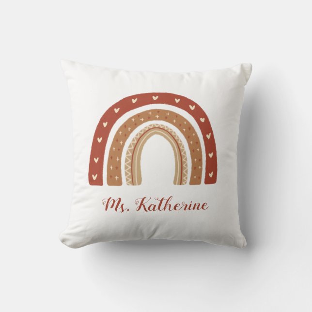 Terracotta Boho Rainbow Tack Gift Kudde (Framsida)