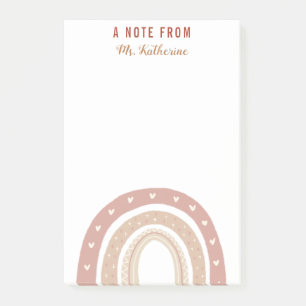 Terracotta Boho Rainbow Tack Gift Post-it Block