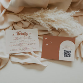 Terracotta Boho Retro Bröllop Stationery Tilläggskort