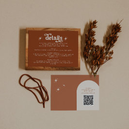 Terracotta Boho Retro Bröllop Stationery Tilläggskort