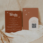 Terracotta Boho Retro Bröllop Stationery Tilläggskort<br><div class="desc">Det här är ett terracotta-kort för omrört hölje. Redigera de flesta* formuleringar och färg på det här kortet för återinhägnad så att det passar ditt tema stil! (ord "information" är inte redigerbar, men du kan ändra färgen på den!) // Om du vill matcha designen söker du BIRDIE i Sincerely By...</div>