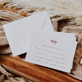 Terracotta Boho-skript | Bröllop val av måltid OSA Kort