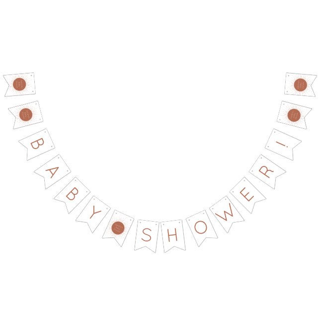 Terracotta Boho Sol Baby Shower Bunting Flaggor (Alla)