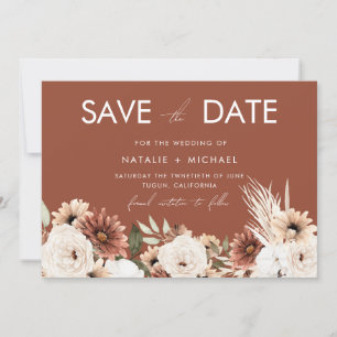 Terracotta Boho Summer & Fall Wedding Spara Datumet