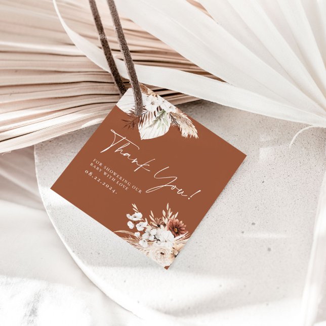 Terracotta Boho Tack Baby Shower Gift-Märkre Gåvor Etiketter (Skapare uppladdad)