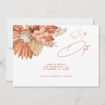 Terracotta Boho Torkade Blommigten Pampas Spara da