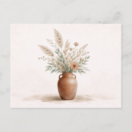 Terracotta Boho Vase Pampas Grass Botanical Vykort
