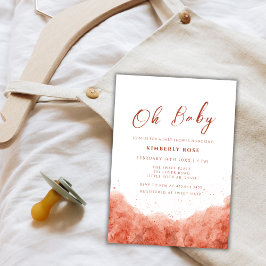 Terracotta Boho Watercolor Desert Baby Shower Inbjudningar