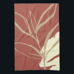 Terracotta Boho Watercolor Kökshandduk<br><div class="desc">Ett modernt löv skum- eller boho-vattenfärgsmönster med enkel konstnärlig abstrakt design inslag i terracotta och gult.</div>