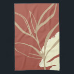 Terracotta Boho Watercolor Kökshandduk<br><div class="desc">Ett modernt löv skum- eller boho-vattenfärgsmönster med enkel konstnärlig abstrakt design inslag i terracotta och gult.</div>