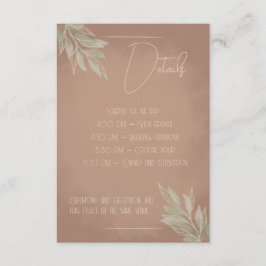Terracotta Boho Wedding Enclosure Card Tilläggskort