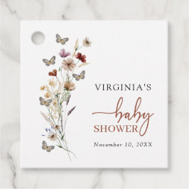 Terracotta Boho WildblomBaby Shower Gåvor Etiketter