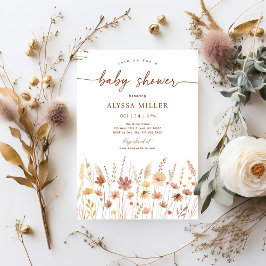 Terracotta Boho WildblomBaby Shower Inbjudningar