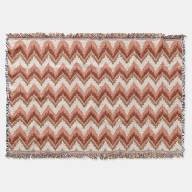 Terracotta Boho Zigzag - Rustic Chevron Filt (Framsidan)
