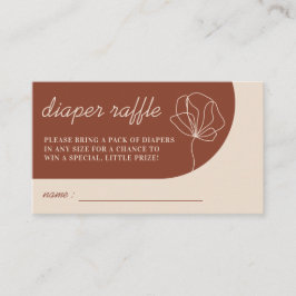 Terracotta Botanical Baby Shower Raffle Tilläggskort