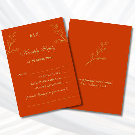 Terracotta Botanical Christian Wedding RSVP Card OSA Kort
