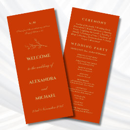 Terracotta Botanical Minimalist Christian Wedding  Program