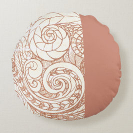 Terracotta Botanical Swirl Rund Kudde