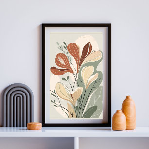 Terracotta Botanisk Flöd II – Samtida Organ Poster
