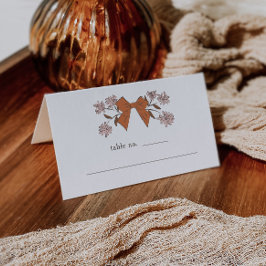 Terracotta Bow Blommigt Bröllop Bordsnumret Placeringskort