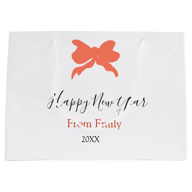 Terracotta bow happy new year name year boho retro (Framsidan)