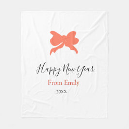 Terracotta bow happy new year name year boho retro fleecefilt