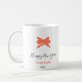 Terracotta bow happy new year name year boho retro kaffemugg