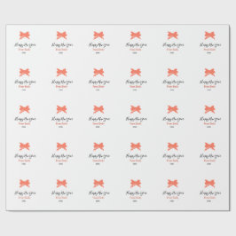 Terracotta bow happy new year name year boho retro presentpapper