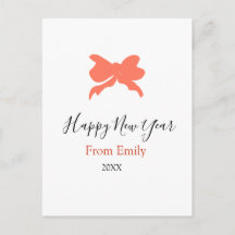 Terracotta bow happy new year name year boho retro