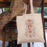 Terracotta Bows and Blommars Blommigt Tygkasse<br><div class="desc">Boho och rustik tote med hand plockade som illustration av knärör och blommor i terracotta och  rosa färg.</div>