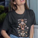 Terracotta Bows and Flowers T Shirt<br><div class="desc">Boho och de rustiska kvinnornas t-shirt med hand plockade illustration av knärör och blommor i terracotta och  rosa färg.</div>