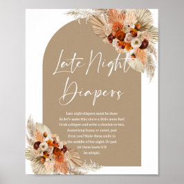 Terracotta brände orange boho Late night diaper Poster