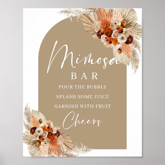 Terracotta brände orange burgundy beige Mimosa pub Poster (Framsidan)