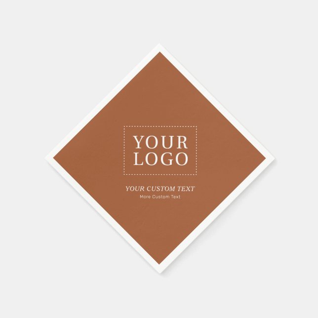 Terracotta Branded Anpassningsbar Business Logotyp Pappersservett (Hörn)