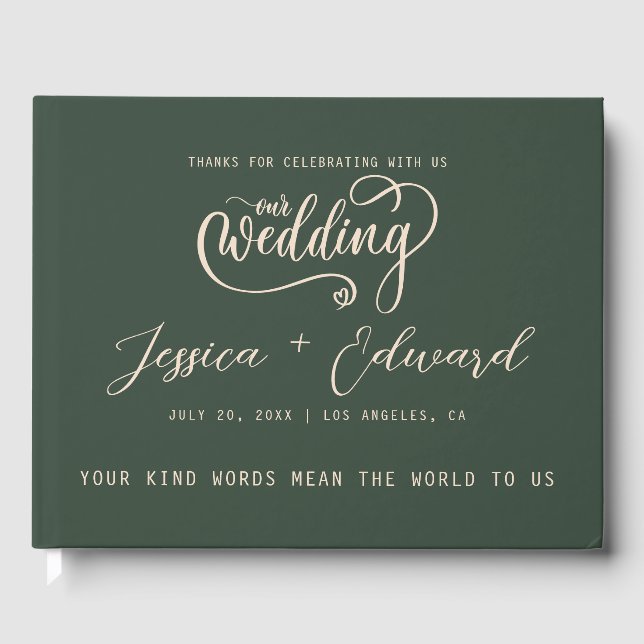 Terracotta Bränner Orangens Elegant Modern minimal Gästböcker (Framsida)