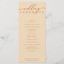 Terracotta Bröllop Ceremony Plan Program