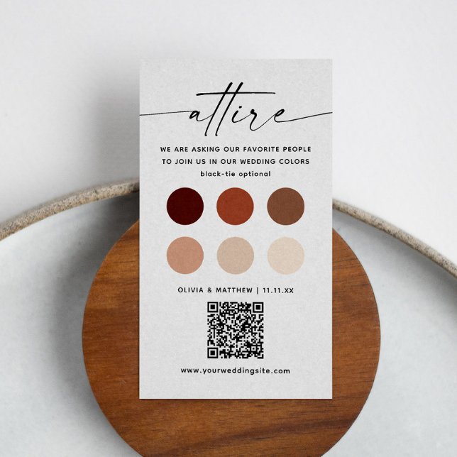 Terracotta Bröllop Guest Attire + QR | Träningskod Tilläggskort (Skapare uppladdad)