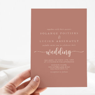 Terracotta Bröllop Inbjudningar