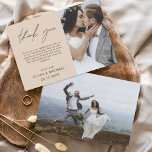 Terracotta Bröllop Tack Photo Bröllop Card<br><div class="desc">Budgetera Bröllop Tack för att du har ett foto på framsidan och baksidan. Tack-korten innehåller en modern handskriven kursiv skripttypografi som är elegant,  enkel och modern till använda efter att du bröllopsdag firande.</div>