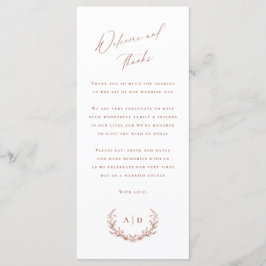 Terracotta Bröllopsdag Välkommen och tack för ditt Meny