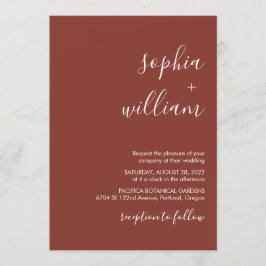 Terracotta bröllopsinbjudan inbjudningar