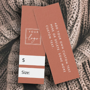 Terracotta brun DIY pris hängmärkre med extra logo Litet Visitkort