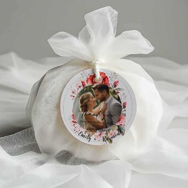 Terracotta Burgundy Blush Floral Wedding  Gåvor Etiketter (Skapare uppladdad)