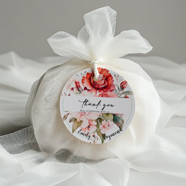 Terracotta Burgundy Blush Floral Wedding  Gåvor Etiketter (Skapare uppladdad)