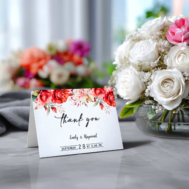 Terracotta Burgundy Blush Floral Wedding Tack Kort (Skapare uppladdad)