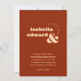 Terracotta Burnt Orange Boho Rustic Simple Modern Inbjudningar