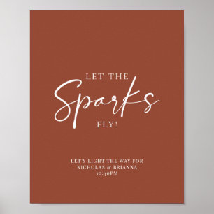 Terracotta Burnt Orange Bröllop Sparkler - skicka  Poster