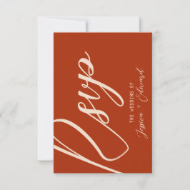 Terracotta Burnt Orange Chic OSA Calligraphy Kort