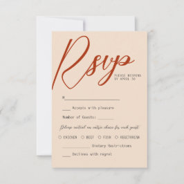 Terracotta Burnt Orange Chic OSA Calligraphy Kort