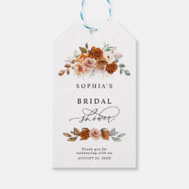 Terracotta Burnt Orange Floral Bridal Shower Presentetikett